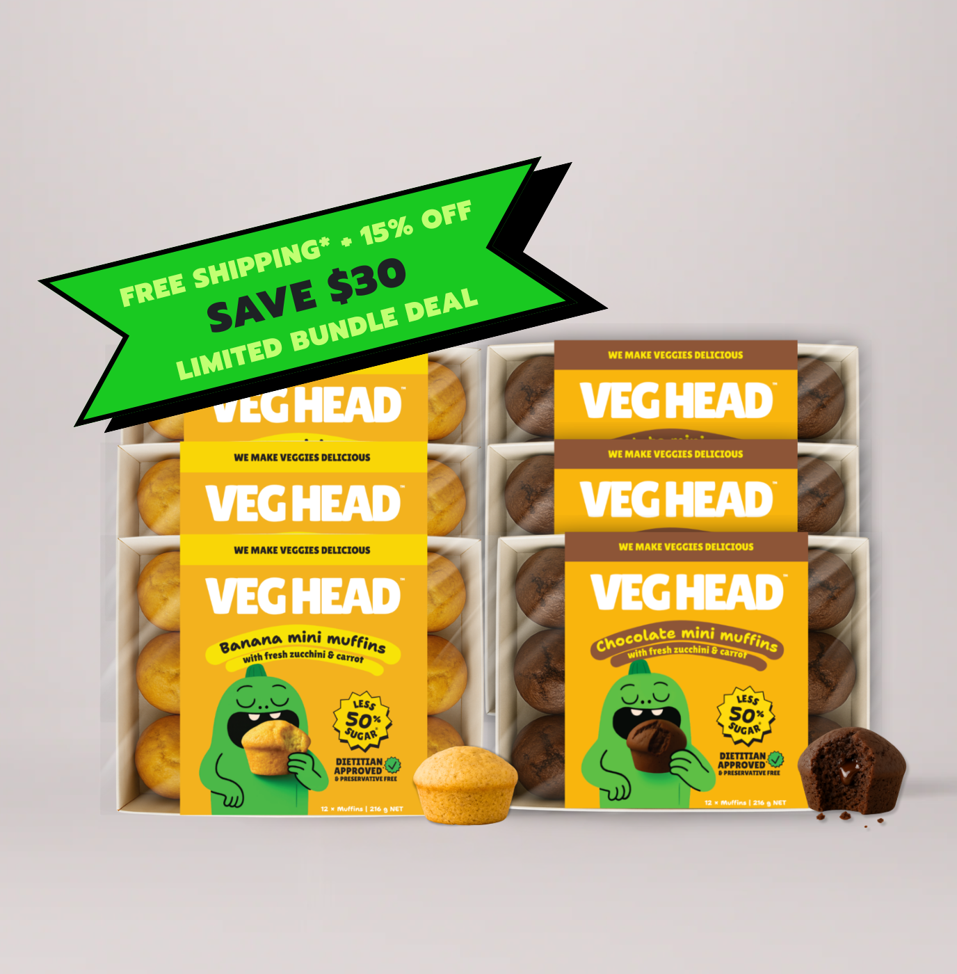 6 Pack Mini Muffins Combo Bundle